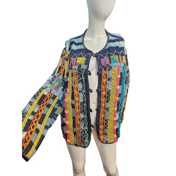 Coldwater Creek Jackets & Blazers - Coldwater Creek Embroidered Colorful Chambray Jacket Womens Size 2X